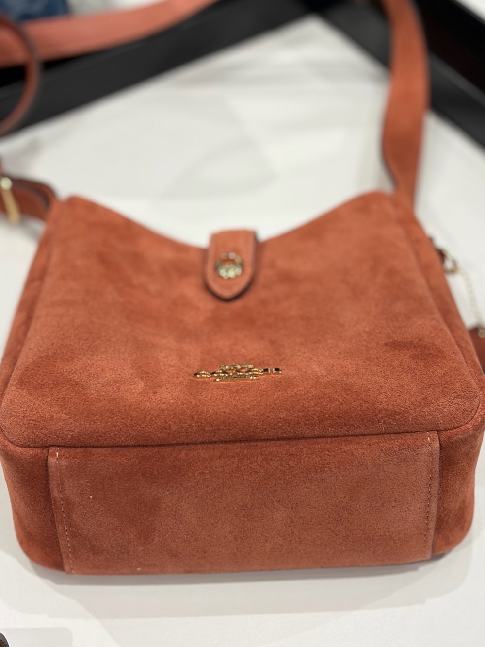 Coach Suede Hadley Mini Crossbody Shoulder  Bag - Picture 11 of 12